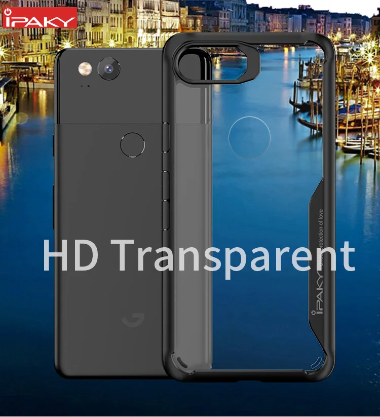 Для Google Pixel 2 Чехол IPAKY Pixel 2 XL силиконовый акриловый Гибридный противоударный Прозрачный чехол для Google Pixel 2 XL чехол