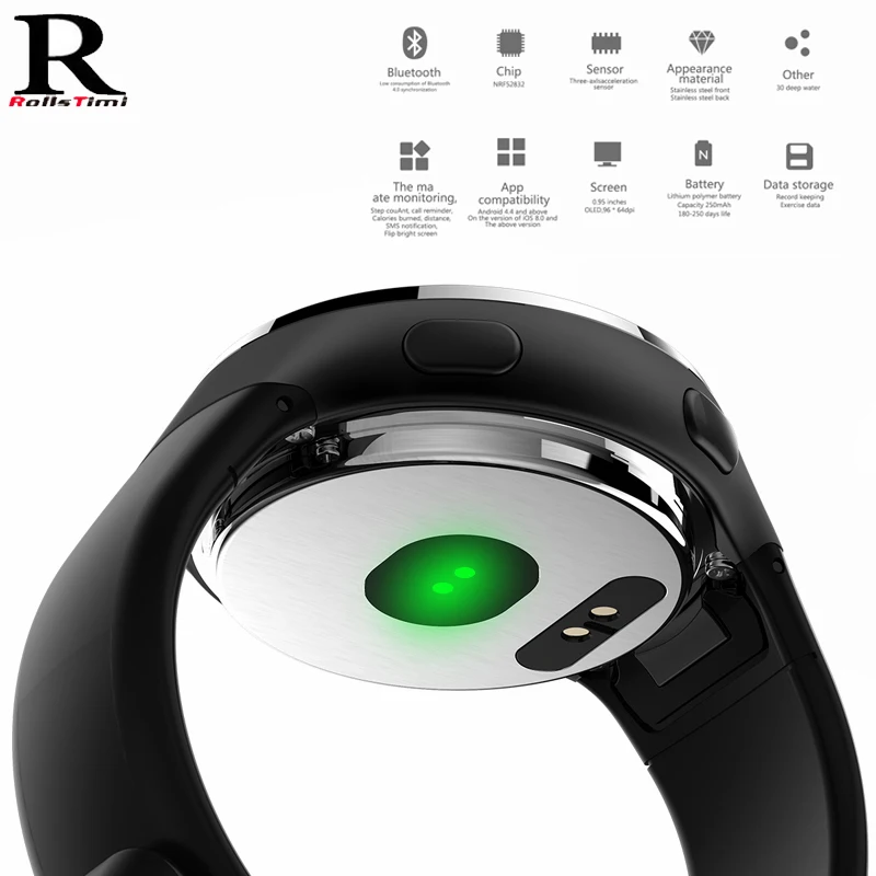 RollsTimi Смарт часы фитнес браслет кровяное давление IP68 Водонепроницаемый трекер