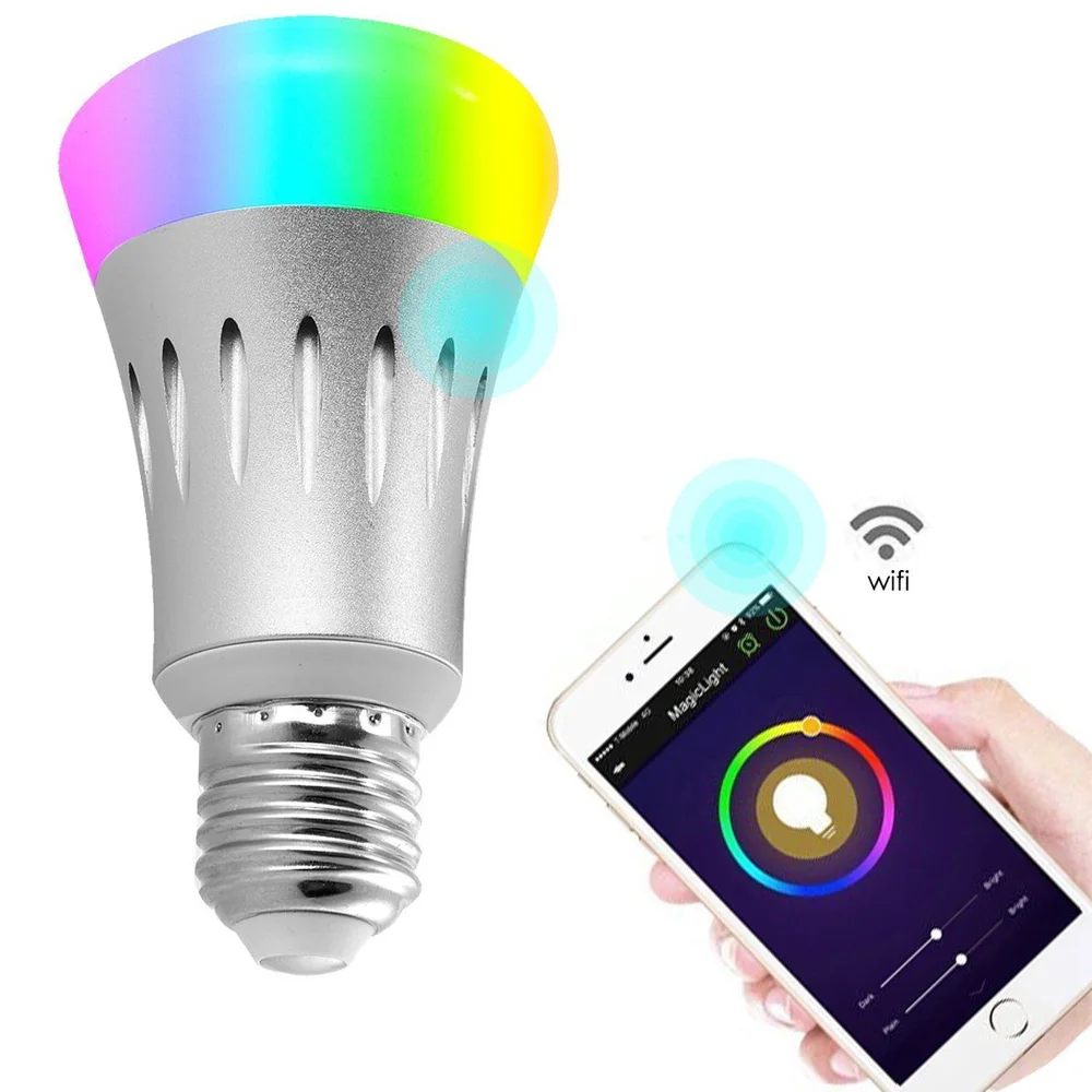 LonSonHo wifi умный светильник светодиодная лампа E27 с регулируемой яркостью RGB цветные