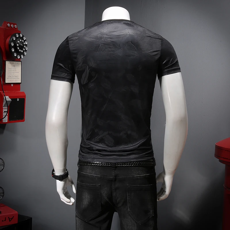 Мужская футболка с коротким рукавом дышащая Футболка принтом tencel ICONS C9008-P45 лето