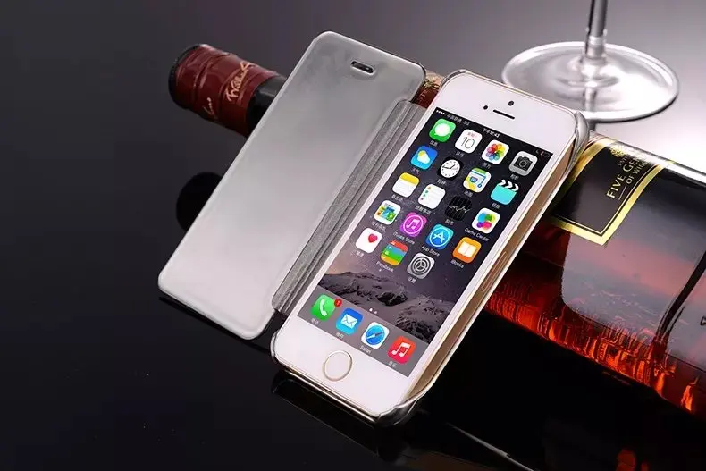 Роскошный хромированный металлический чехол-книжка для iPhone 6 чехол 7 8 6S
