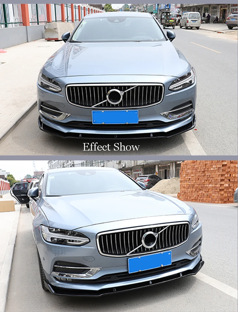 Для Volvo S90- передний бампер для губ нижние вентиляционные решетки и диффузоры защитная пластина спойлер обшивка кузова Комплект Накладка для автомобиля