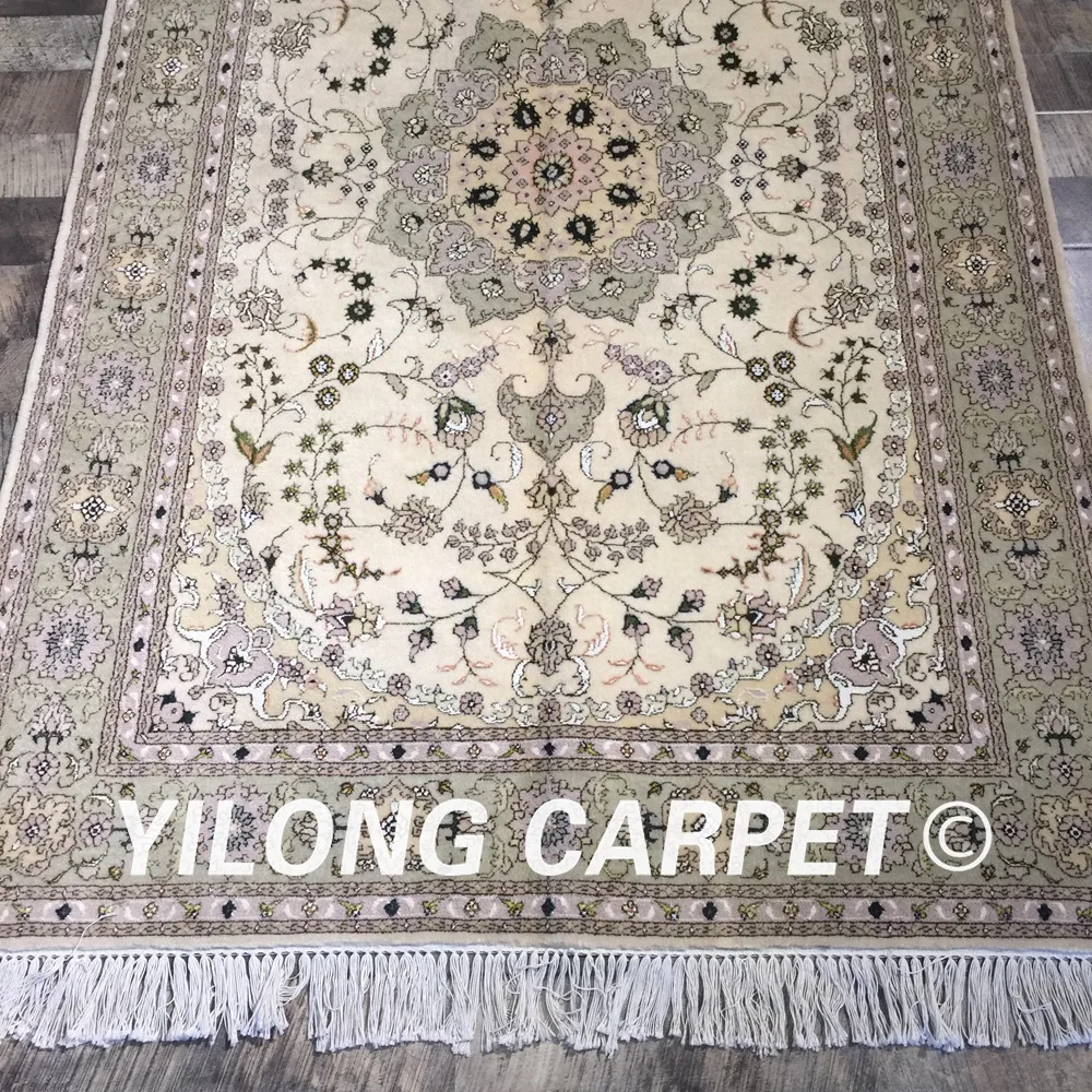 Yilong 4 'x 6' Традиционный персидский дизайн яркий цветок ручной работы шерстяной