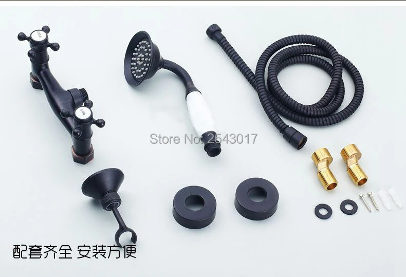 Черный бронзовый смеситель для душа ванной комнаты настенный благородное