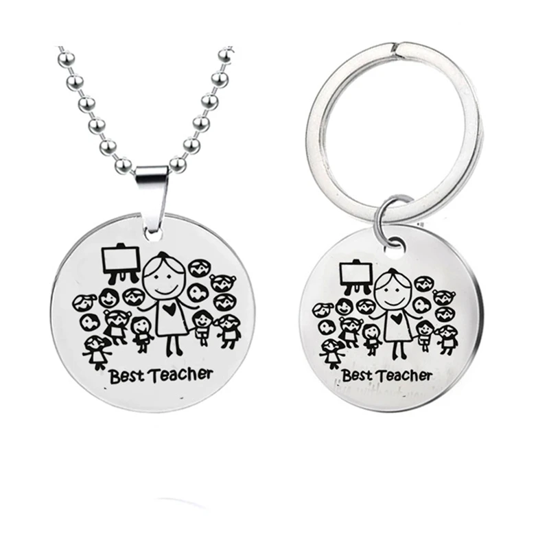 Подарок из нержавеющей стали на день учительницы кулон ожерелье для женщин