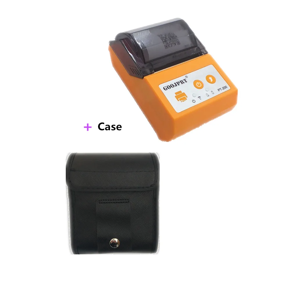 Add Case GOOJPRT Мини Bluetooth принтер термопринтер карманный портативный кассовый USB беспроводной Windows Android IOS Mini 58 мм - Цвет: Add Case