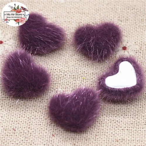 purple 50pcs 50 шт 16 мм плоская с оборота ткань покрытая пуговицами сердце домашний сад ремесла Кабошон Скрапбукинг DIY 16 мм - Цвет: purple 50pcs