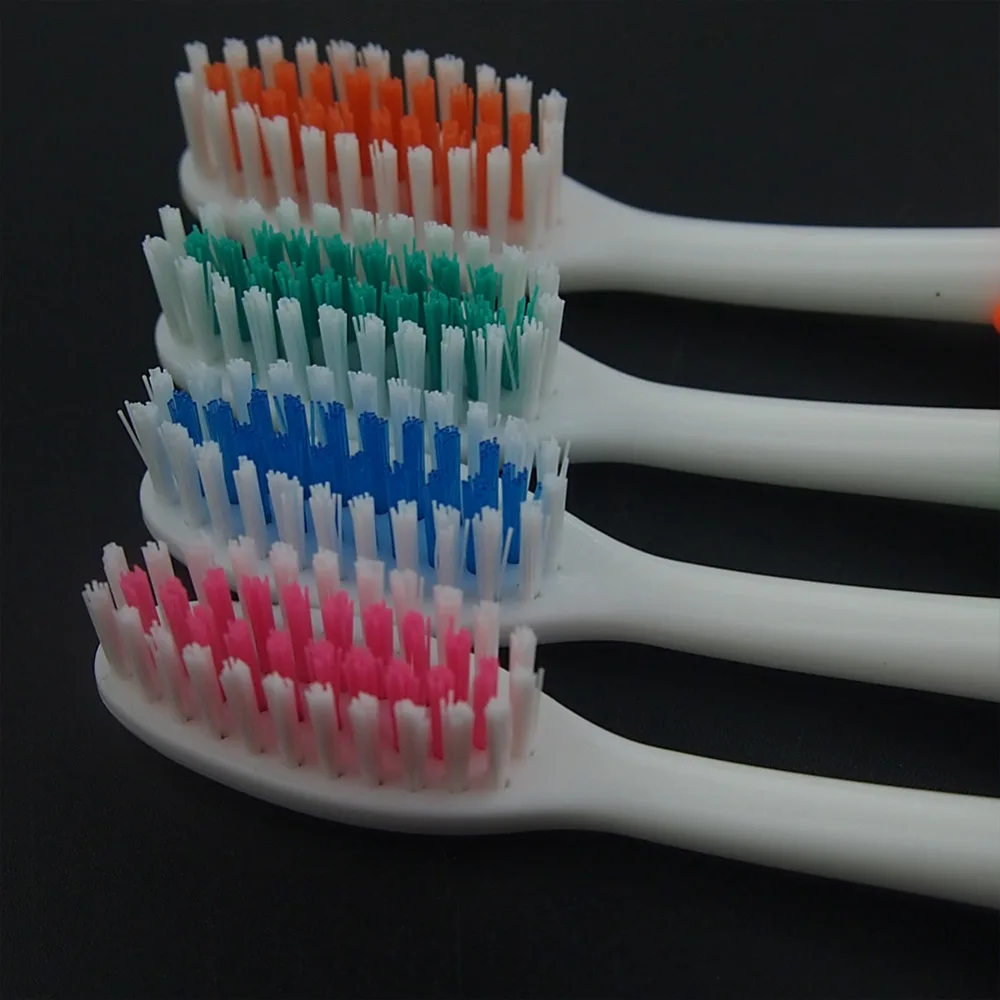 Оптовая бесплатная доставка 24 ШТ. супер мягкий нейлон Nano Зубная Щетка Двойной для