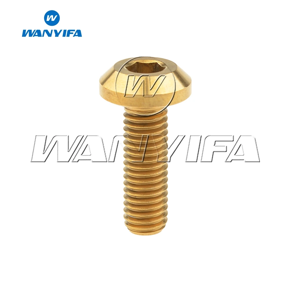 Титановый "Wanyifa" Ti M8 x 15 15 20 25 30 35 40 мм шестигранный ключ с конической головкой Болт Винт для велосипеда мотоцикла тормоза