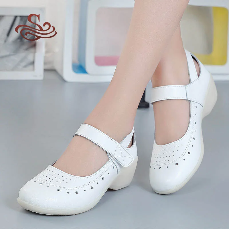 Горячая распродажа женская обувь из натуральной кожи для медсестер модная