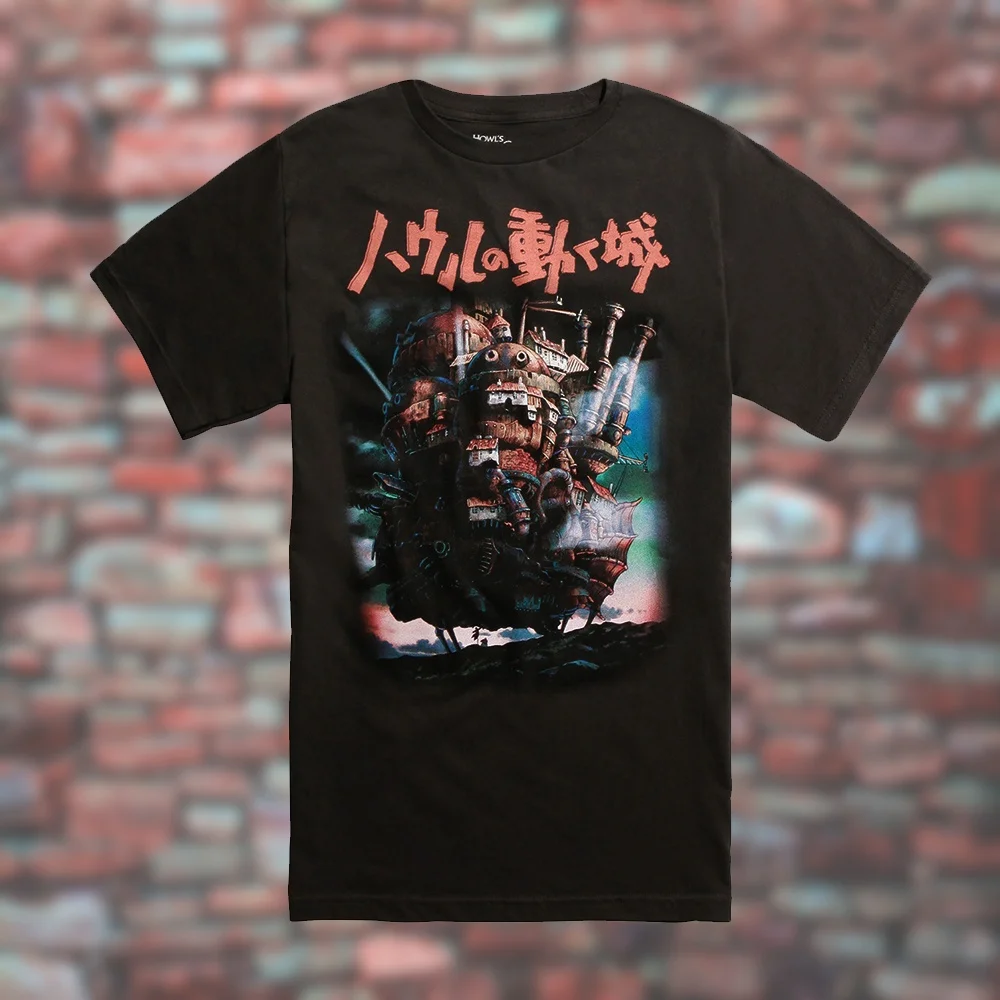 Новое поступление Мужская студийная футболка Ghibli Howl'S Moving Castle Kanji Приталенный