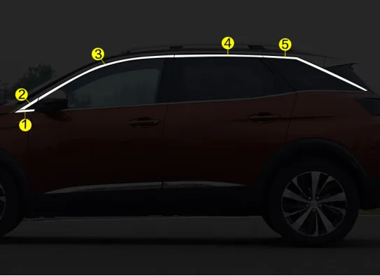 Для peugeot 3008 GT 3008GT автомобиля из нержавеющей стали гарнир столб окно средняя полоса отделка рамка лампа капот