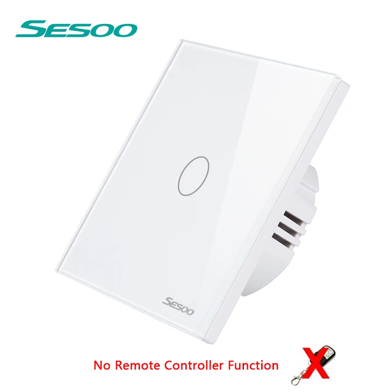 SD3-01 White SESSO сенсорный настенный выключатель света 1/2/3 Gang 1 Путь AC170-240V Кристалл закаленное Стекло Панель(без функция пульта дистанционного управления - Цвет: SD3-01 White