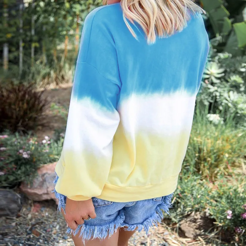 Women Sweatshirts 2019 Fashion Womens Contract Colors Loose Patchwork Female Casual Outwear Long Sleeve | Женская одежда