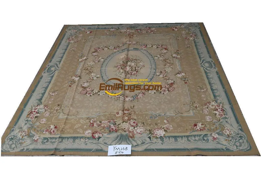 

French Aubusson Verdure Carpet Romantic Scene Hand Knitted Carpets Wall Art Rectangle Carpet Animal Pattern