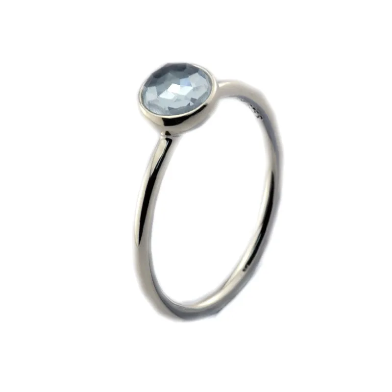 Женское кольцо с капелькой марша FANDOLA из настоящего серебра 925 пробы аква кольца