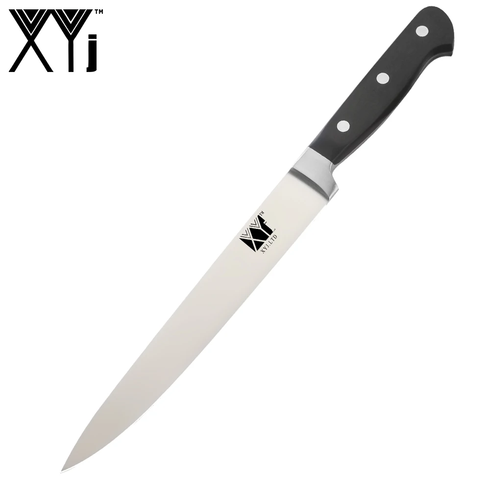 XYj кухонные ножи из нержавеющей стали, нож для очистки овощей Santoku, нож для нарезки хлеба, ножи из нержавеющей стали с ручкой ABS, кухонные инструменты - Цвет: 8 inch Slicing Knife