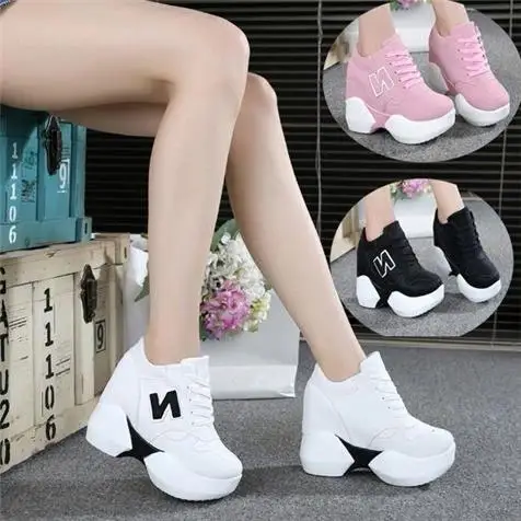 Женские повседневные туфли на платформе холщовые кроссовки танкетке и высоком