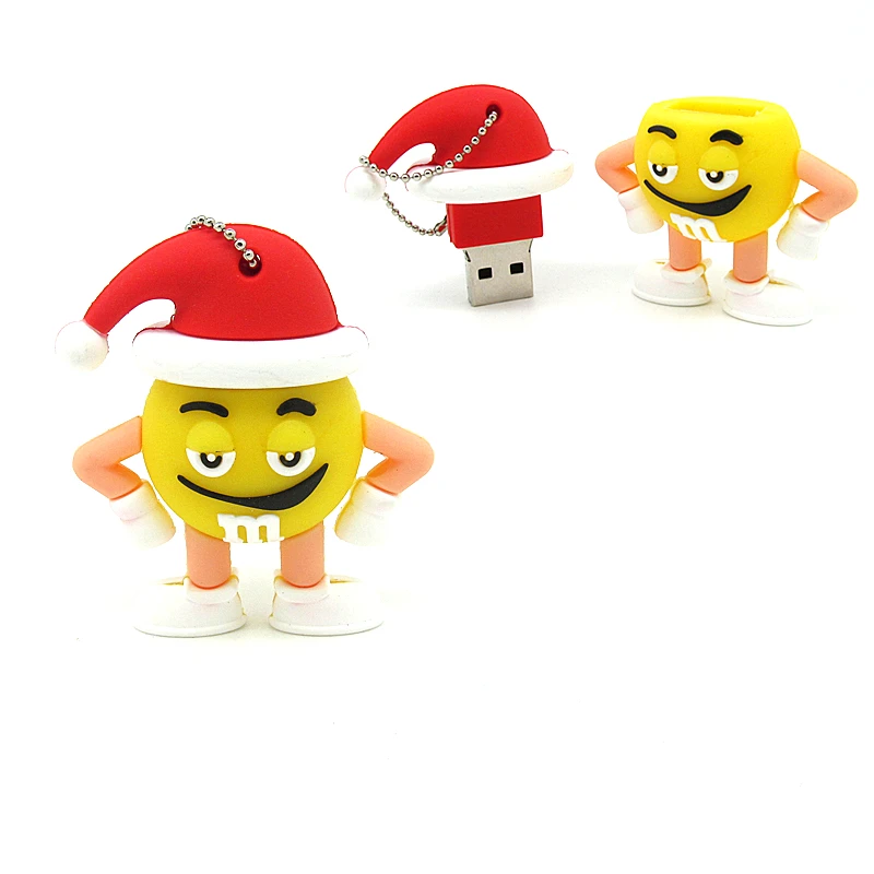 Мм шоколадных орешков с рождественской шапочкой флэш-накопитель usb