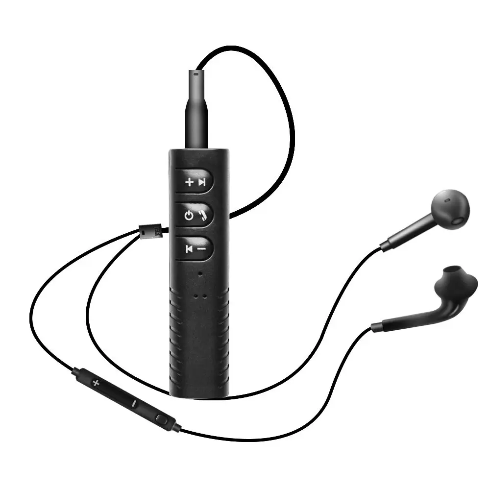 Черный Приемник Bluetooth наушники беспроводные Bluetooth 3,5 мм проводные наушники с микрофоном для телефона - Цвет: Черный