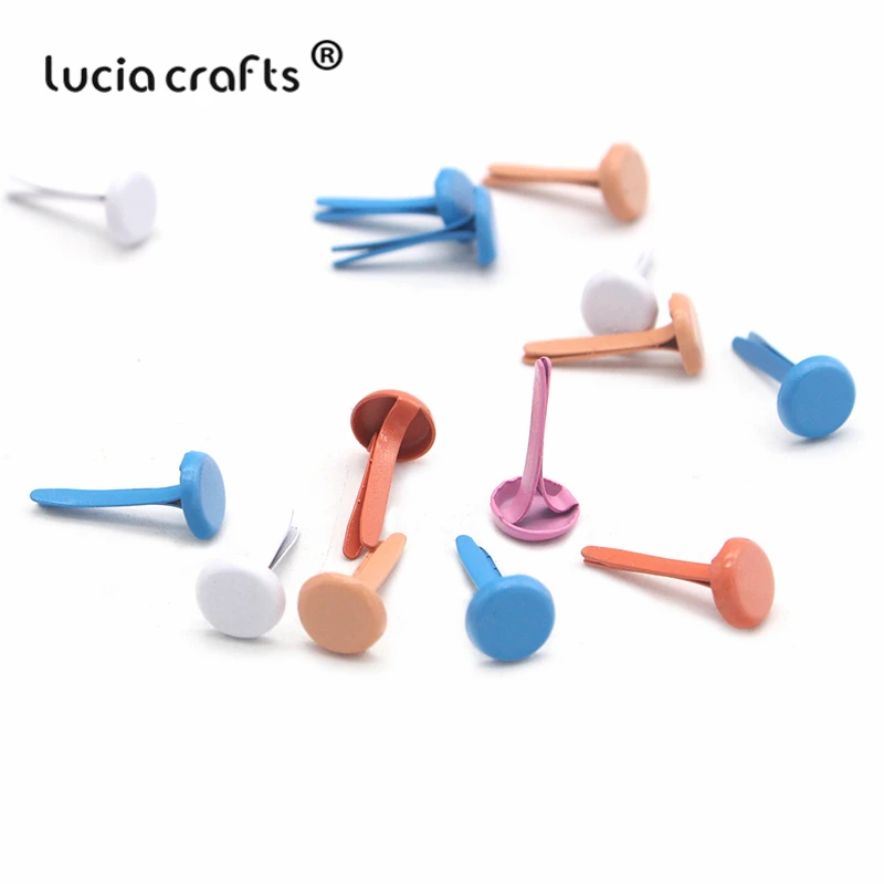 Распродажа Lucia crafts 50 шт 6,5x13 мм цветные Круглые Железные штифтики для скрапбукинга декор украшение застежка Brads металлические изделия CG0931