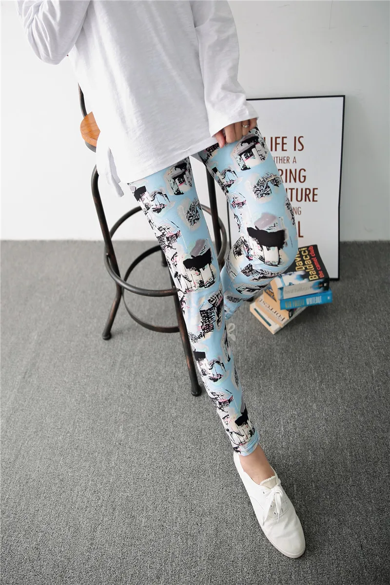 Эластичные летние леггинсы в этническом стиле ретро Леггинсы с принтом картины