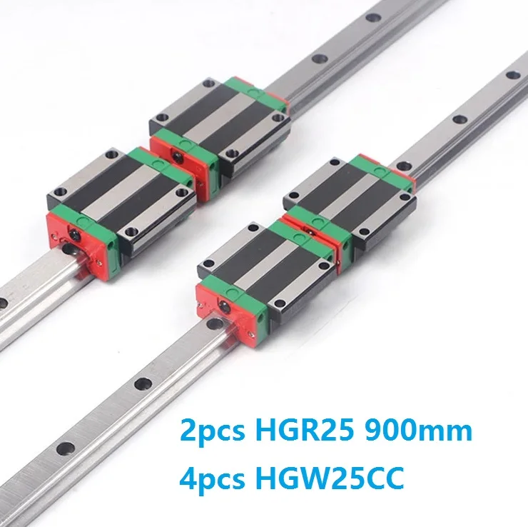 Китай сделал 2 шт. линейной направляющей HGR25-L 900 мм + 4 HGH25CA или HGW25CC линейный блок