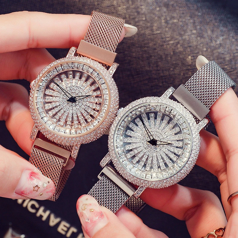 Часы женские из нержавеющей стали цвета розового золота водонепроницаемые