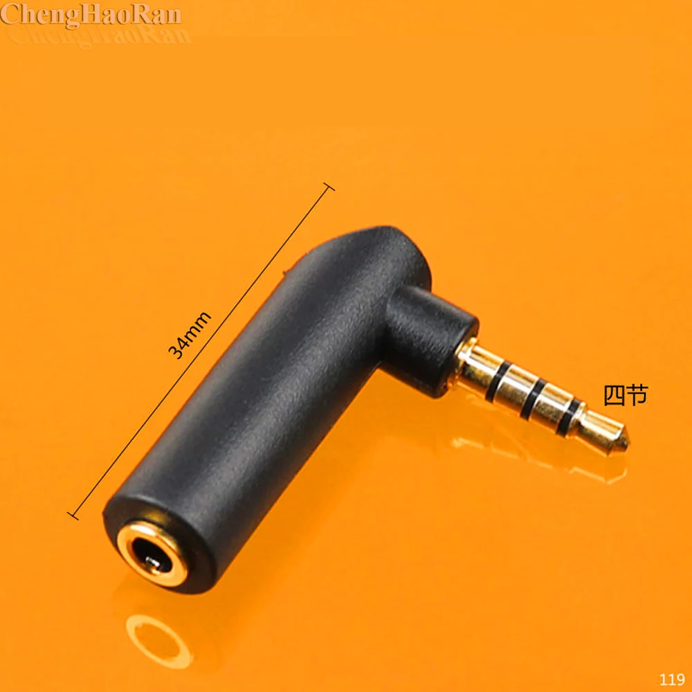 50pcs Phone 3.5mm L Shape AUX Headphone Jack Adapter Converter 90 Degree 4 Pole Right Angle Female To Male Audio Stereo Plug |