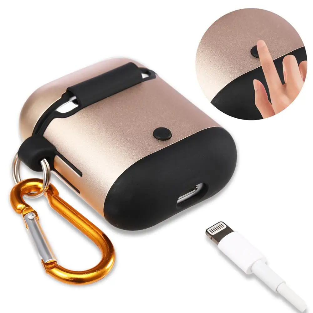 Беспроводные bluetooth наушники чехол для Apple AirPods1 2 Алюминиевый металлический