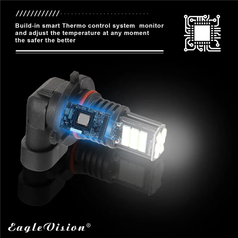 WUPP противотумансветильник s 24 Вт 6000K 2 шт. 9006 HB4 3030 SMD светодиодный ные RGB