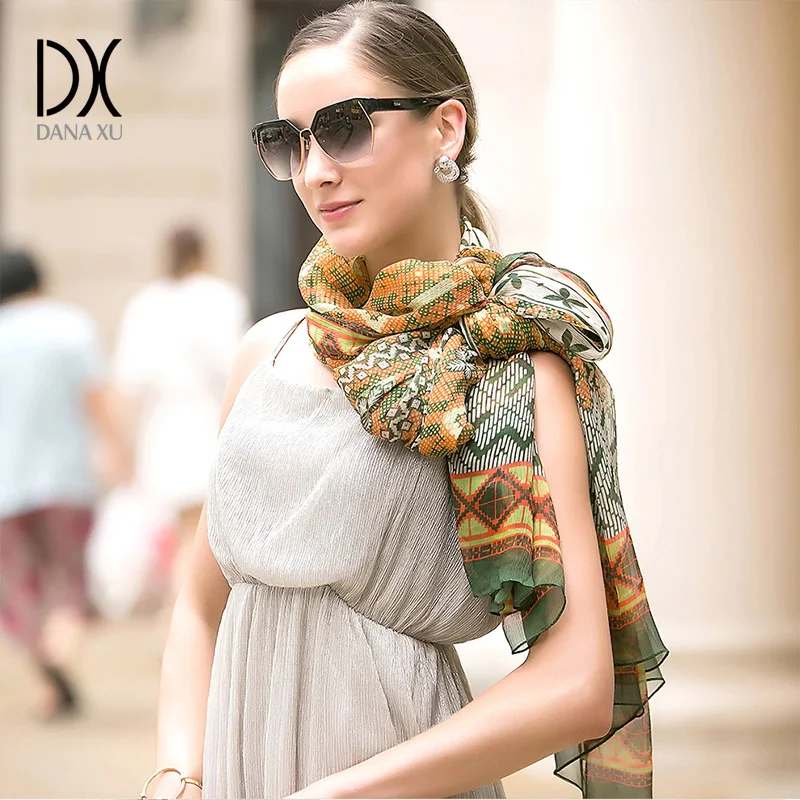 Модный тонкий шифоновый шелковый шарф аксессуары женские летние шарфы палантины
