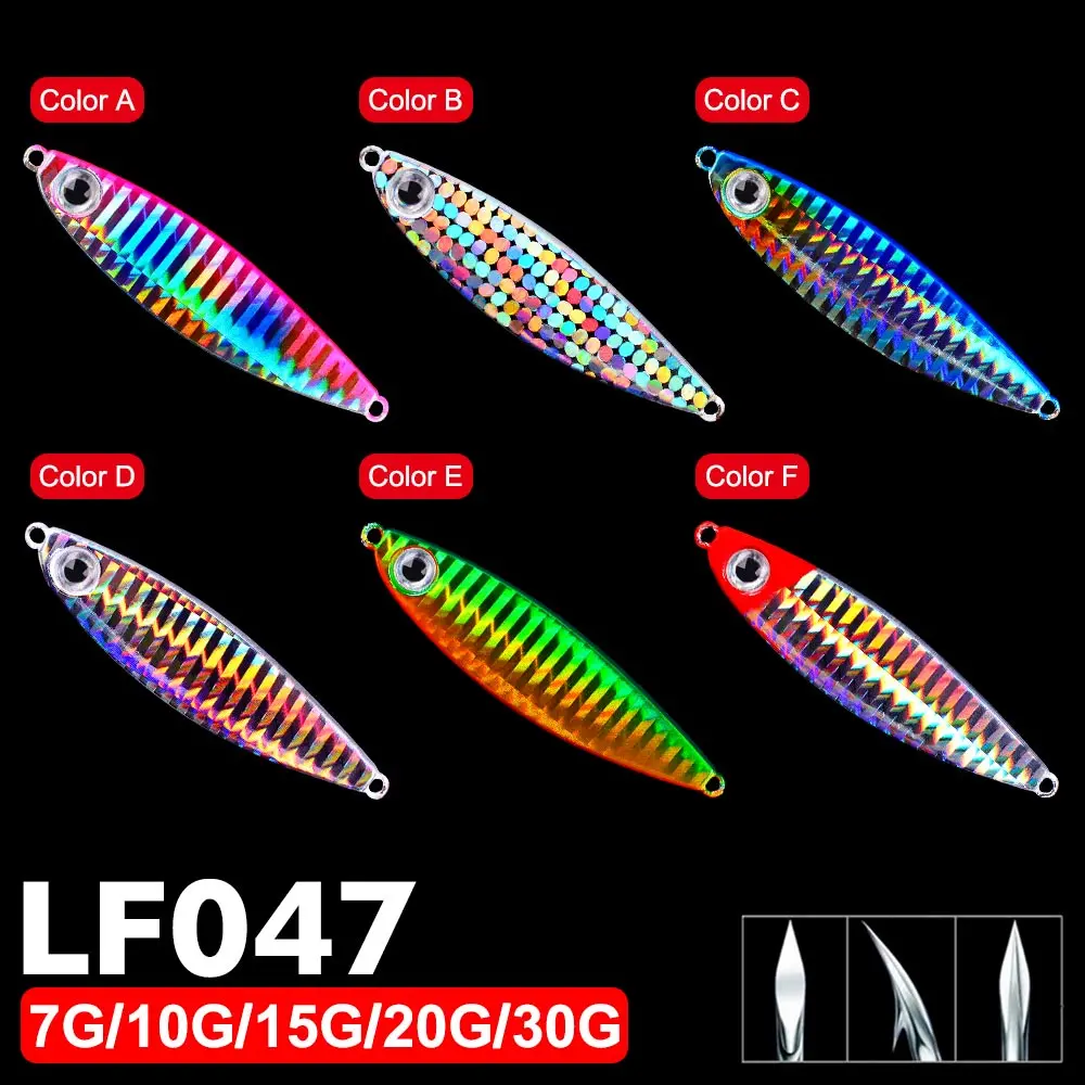 No Hook 7G-10G-15G-20G-30G 6 шт. свинцовый рыболовный джиг приманка металлическая с/без Крючки рыболовные, приманки 6 цветов весы искусственные жесткие отсадочные приманки - Цвет: No Hook