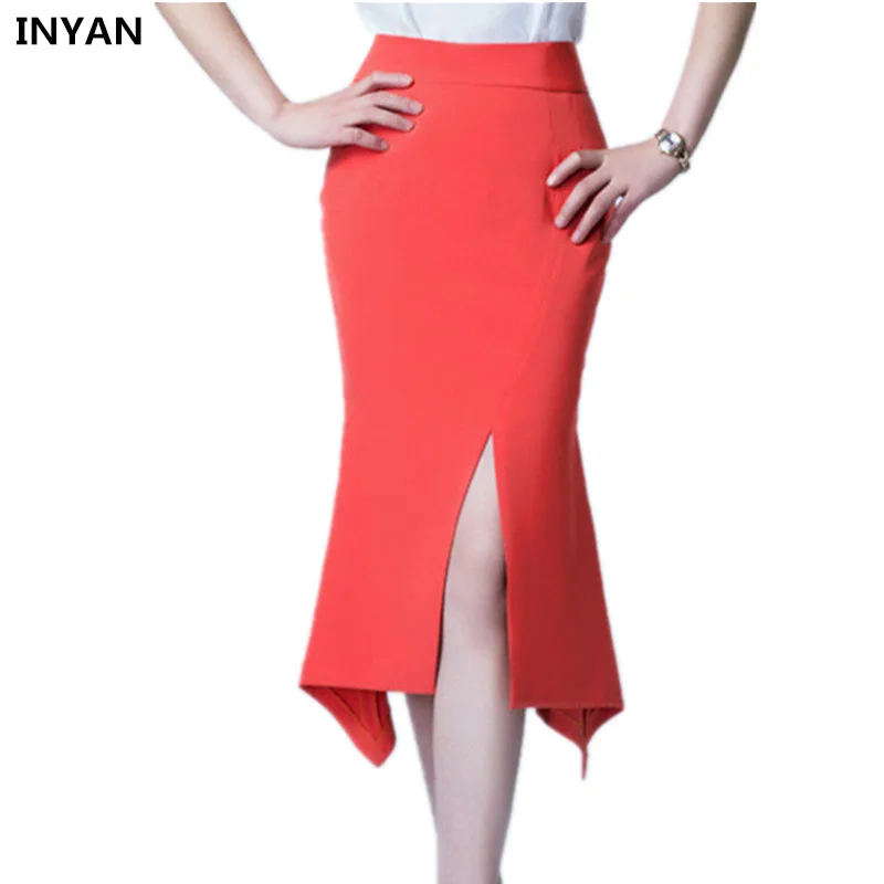 Элегантный Для женщин Мода Высокая Талия офисные Твердые Vogue Юбки для inyan