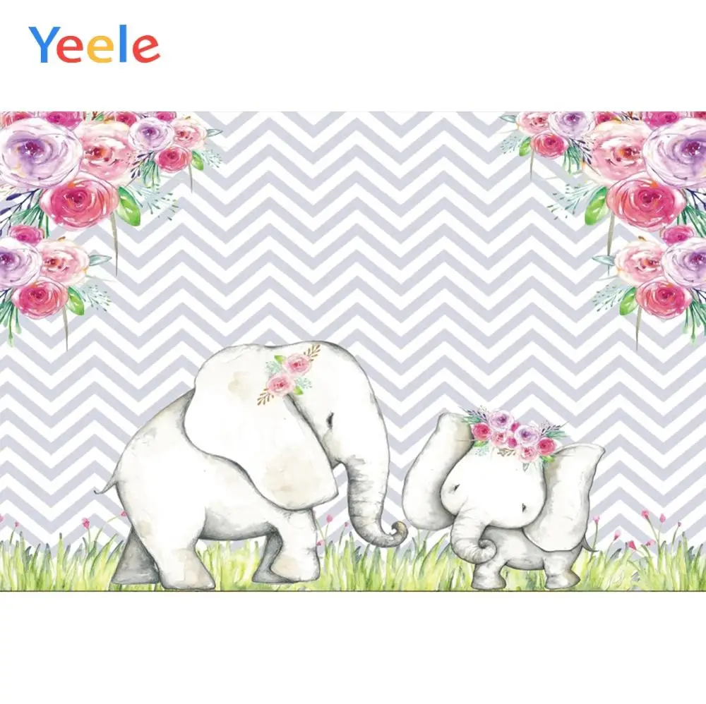 

Yeele Baby Shower Backdrop Birthday Party Elephants Photography Backdrops Personalized Photographic Backgrounds For Photo Studio