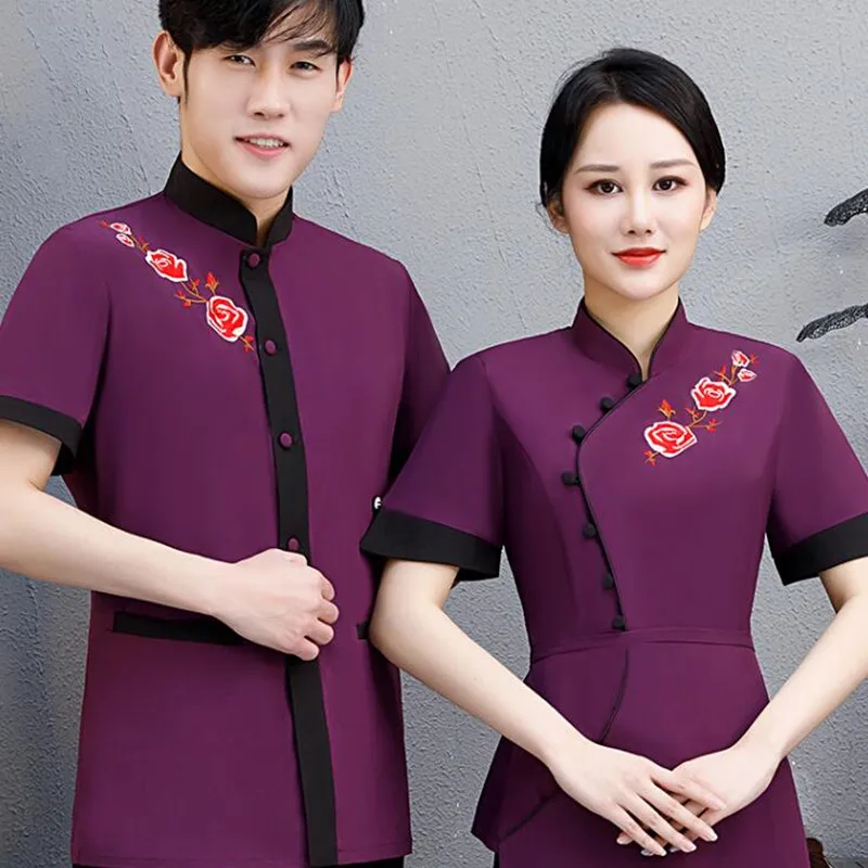 Рабочая одежда официанта с коротким рукавом женская летняя ресторанная куртка