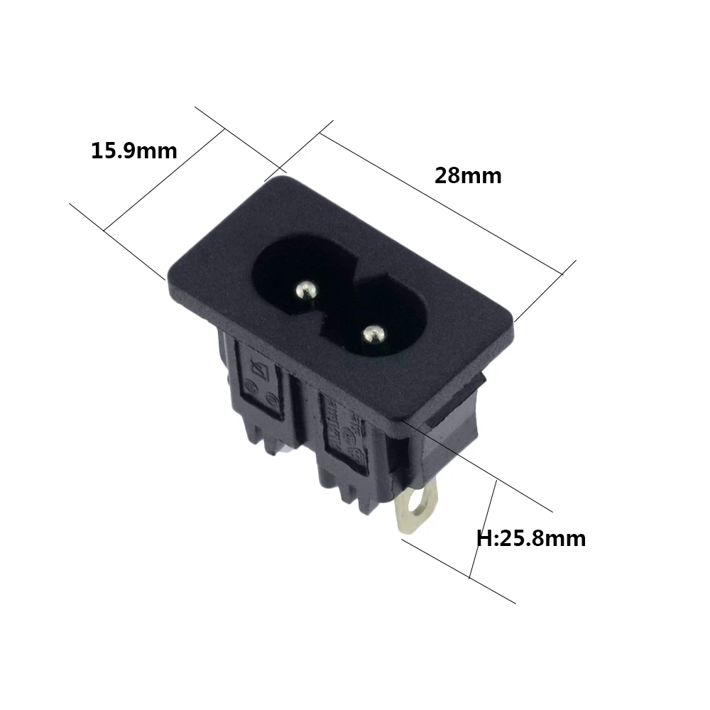 5 шт. IEC320 C8 черный 2 терминала мощность разъем на входе AC 250 В 2.5A