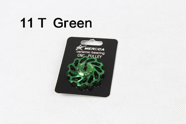 11T green Керамика s велосипед задний переключатель руководство колесный керамический подшипник ЧПУ шкив дорожный велосипед направляющий ролик 11 13 лет велосипед Запчасти - Цвет: 11T green