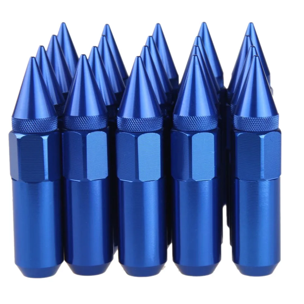 20pcs Blue M12X1.5 60MM Aluminum Spike Lug Nuts Extended Tuner Wheels Rims | Автомобили и мотоциклы