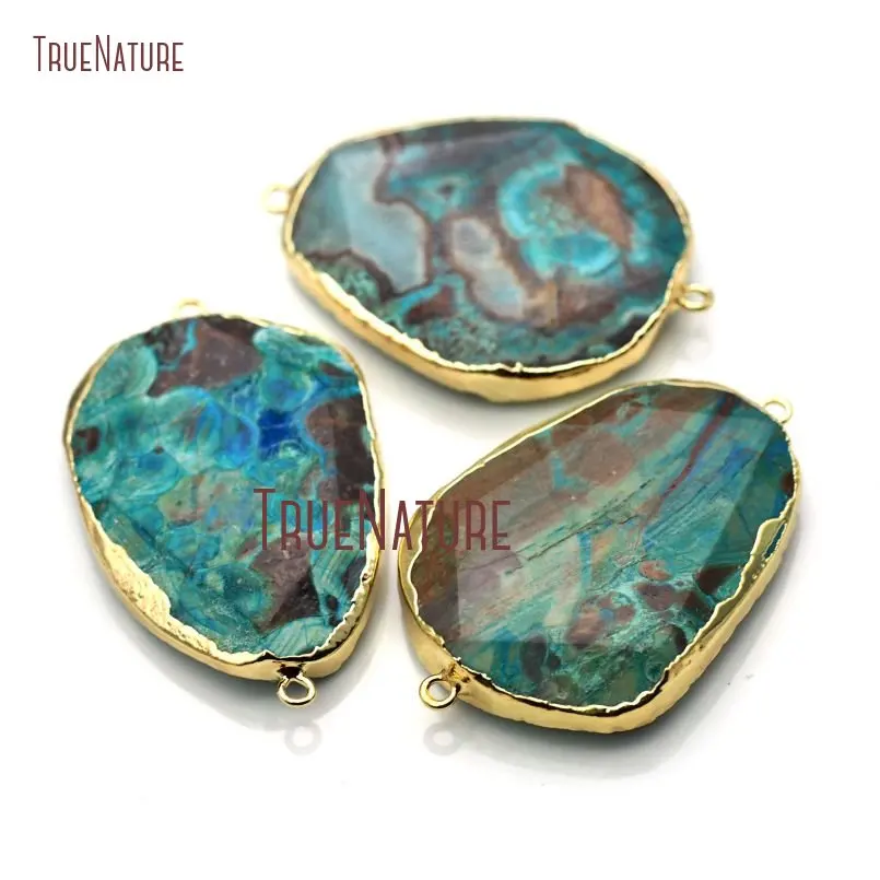 10 шт. позолоченный осадочный граненый соединитель свободной формы морской