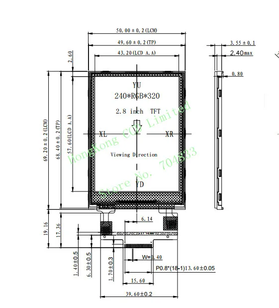 Z280IT010 2,8 дюймовый SPI серийный экран без касания/с сенсорным 18pin TFT цветной экран 240X320 ILI9341 4 IO порт может управляться