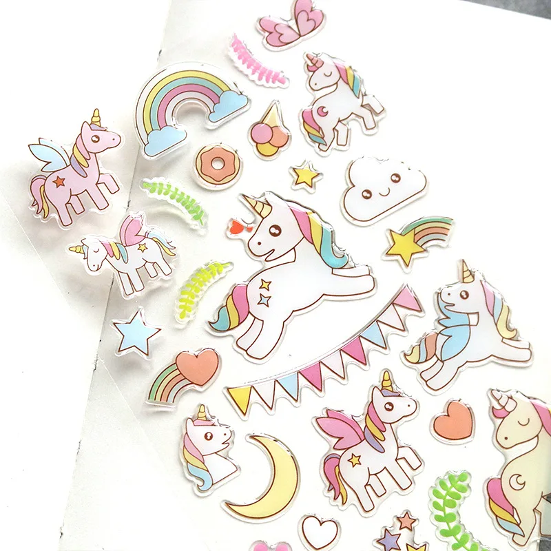 Joylong Kawaii наклейки &quotЕдинорог&quot Скрапбукинг милый 3D кристальная наклейка книга