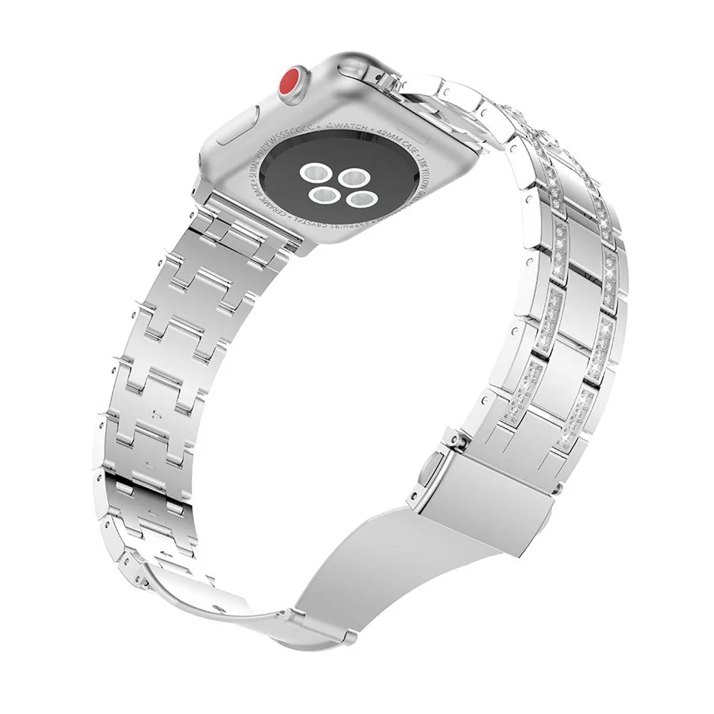 Мозаичная Алмазная стальная полоса для Apple Watch 40 мм 44 38 42 Frontier ремешок смарт часов