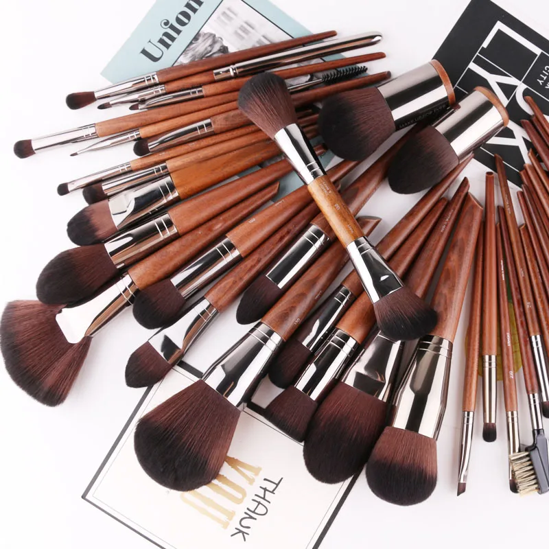 MUFE-SERIES 38-Brushes Complete Brush Set - Wooden Handle Soft Synthetic Hair Professional Beauty Makeup Brushes Kit Tools | Красота и