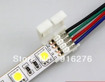 5 шт. 4 pin 10 мм RGB led коннектор адаптер с двойными solderless зажимами провод кабель |