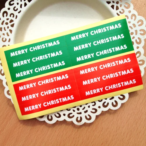 

Free shipping wholesale classical Christmas red green English letter sealing paster DIY decorative sticker gift package stickers