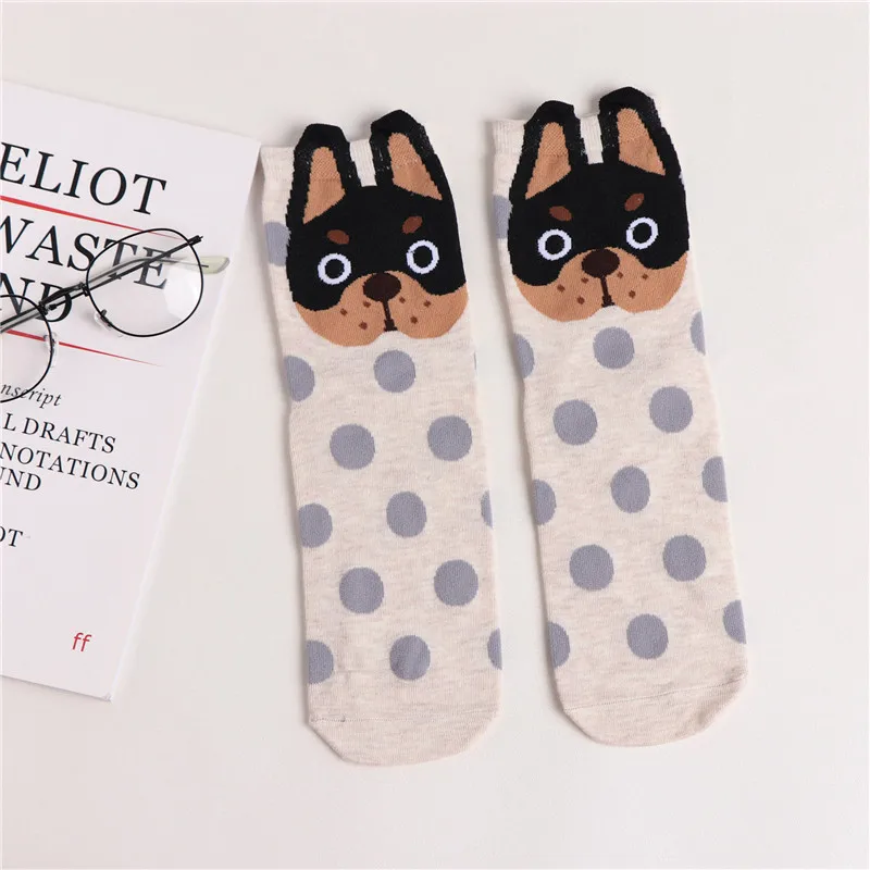 2018 New Design Fashion Women Lovely Dogs Socks Cute Cartoon South Korean Style Cotton Printing Tube Winter Floor Meias | Женская одежда