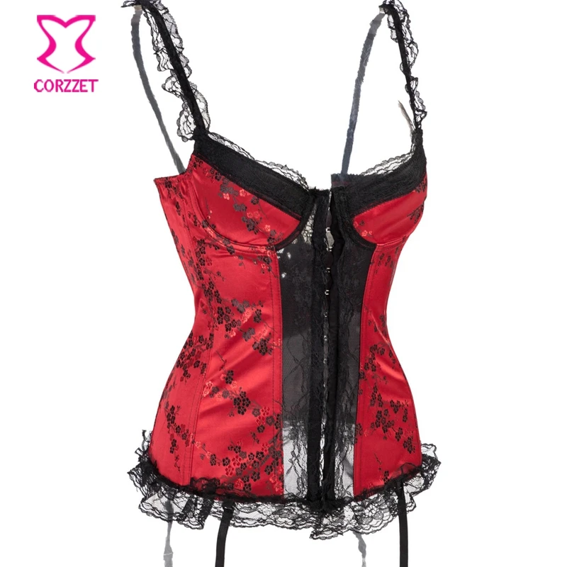 Соблазнительное нижнее белье бюстгальтер с крючком красный атласный и кружевной