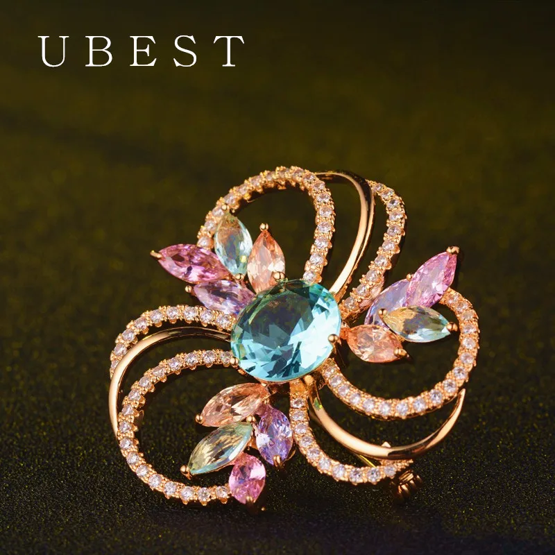 UBEST Новое поступление красочные цветочные броши для женщин Свободное пальто