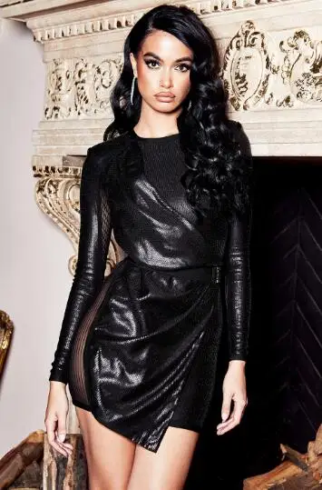 Женское вечернее платье с длинным рукавом и круглым вырезом|Женские платья| |